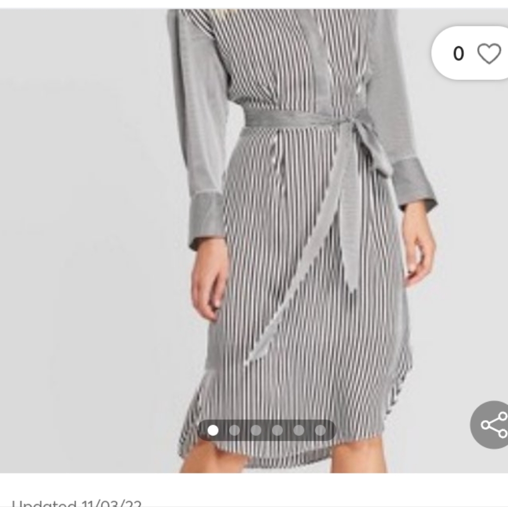 WHO WHAT WEAR BLACK AND WHITE STRIPED DRESS